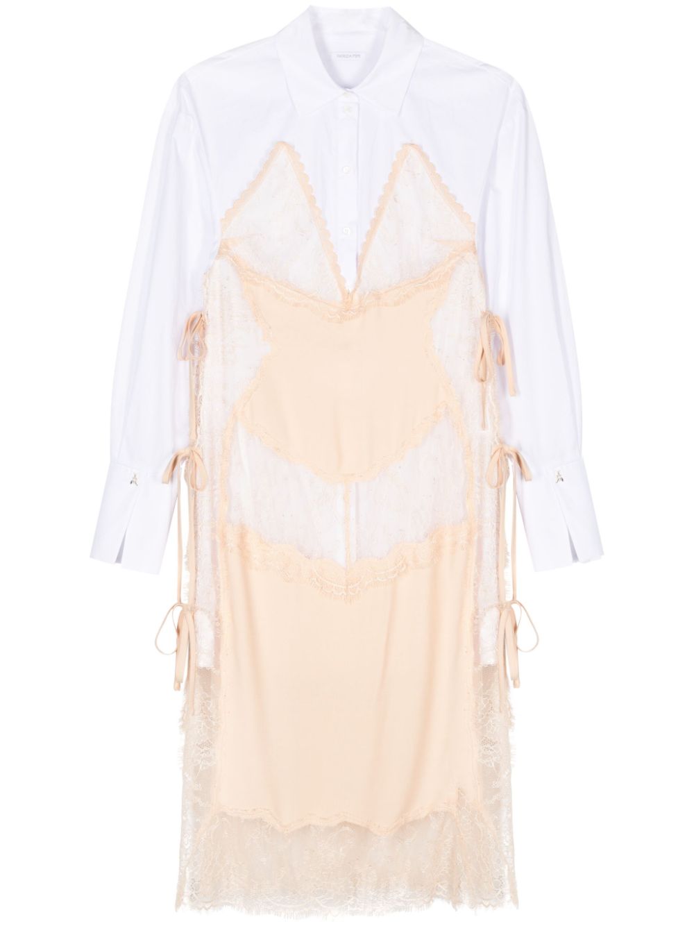 Logo-charm midi dress - White