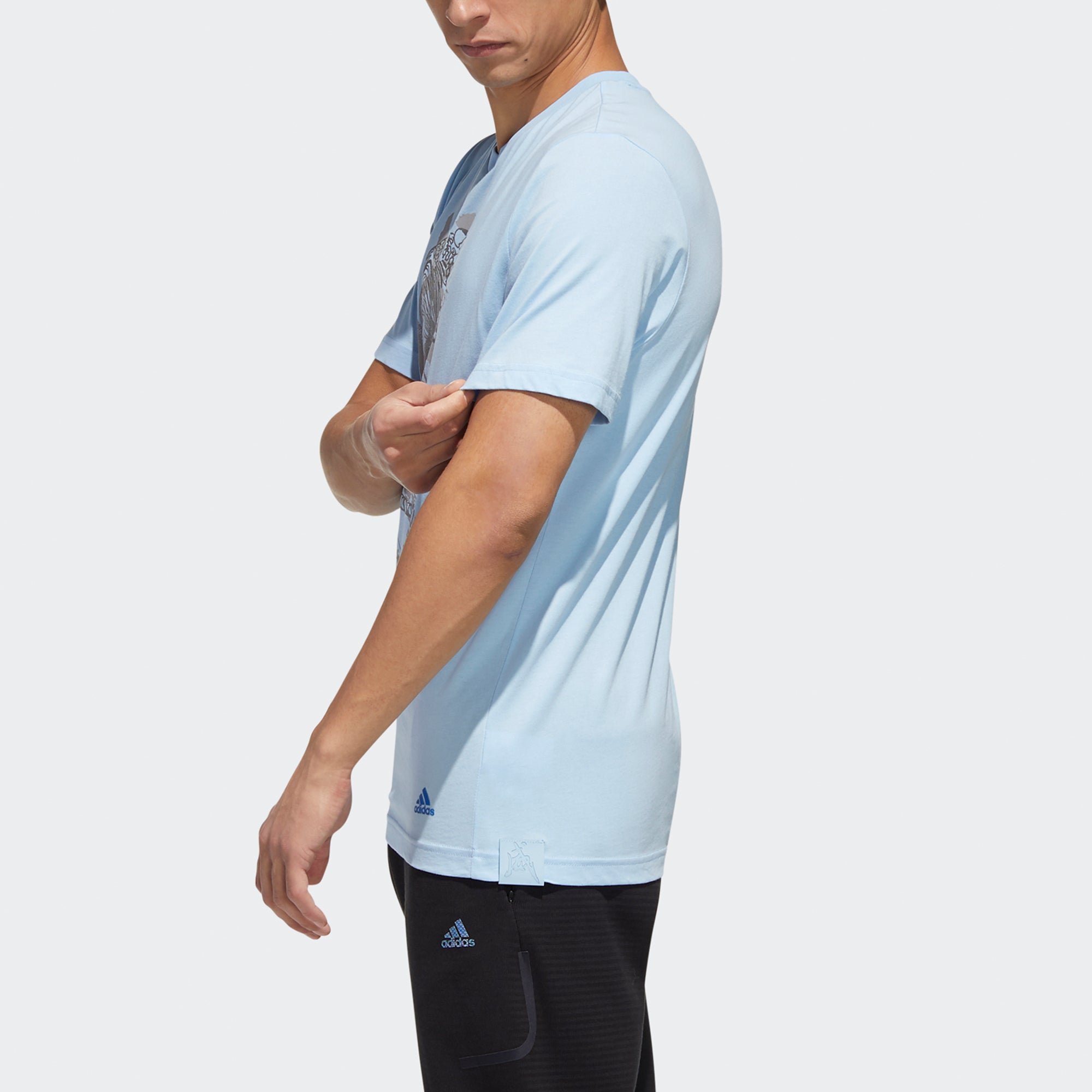 Wj Gfx Tee Series Printing Sports Round Neck Short Sleeve Blue