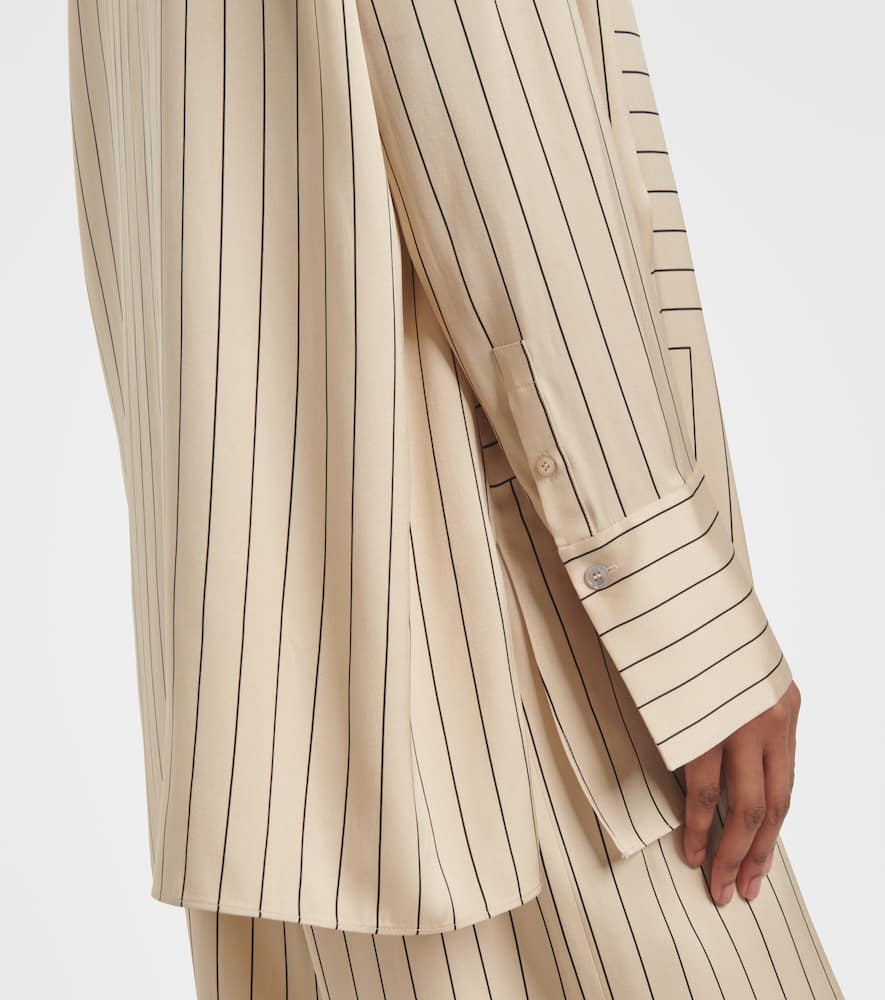 Athena striped silk-blend shirt