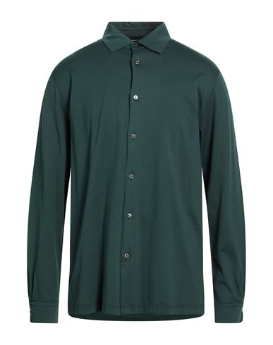 Man Shirt Dark green Size 36 Cotton