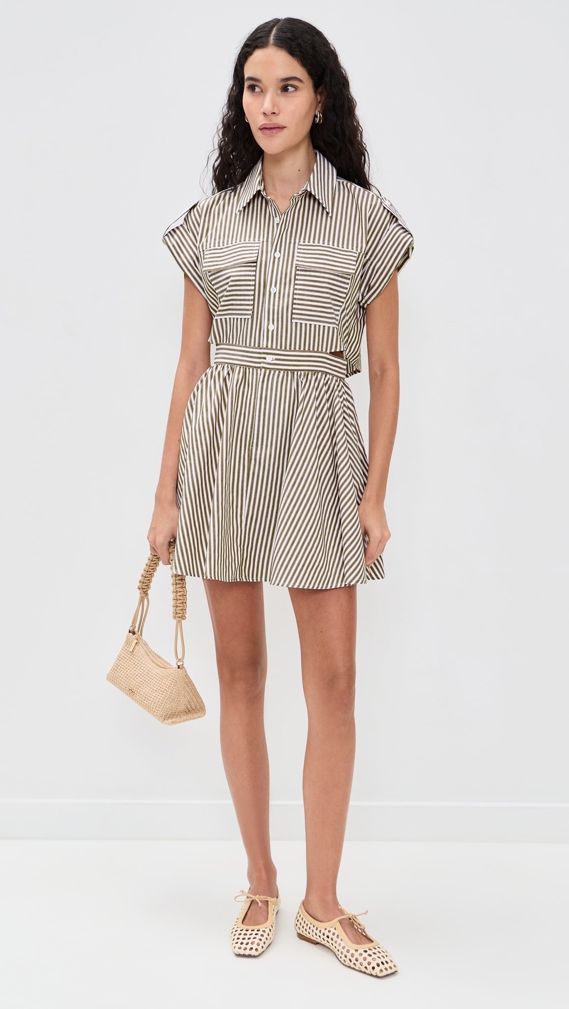 O. p.t Rowe Dress Olive Stripe