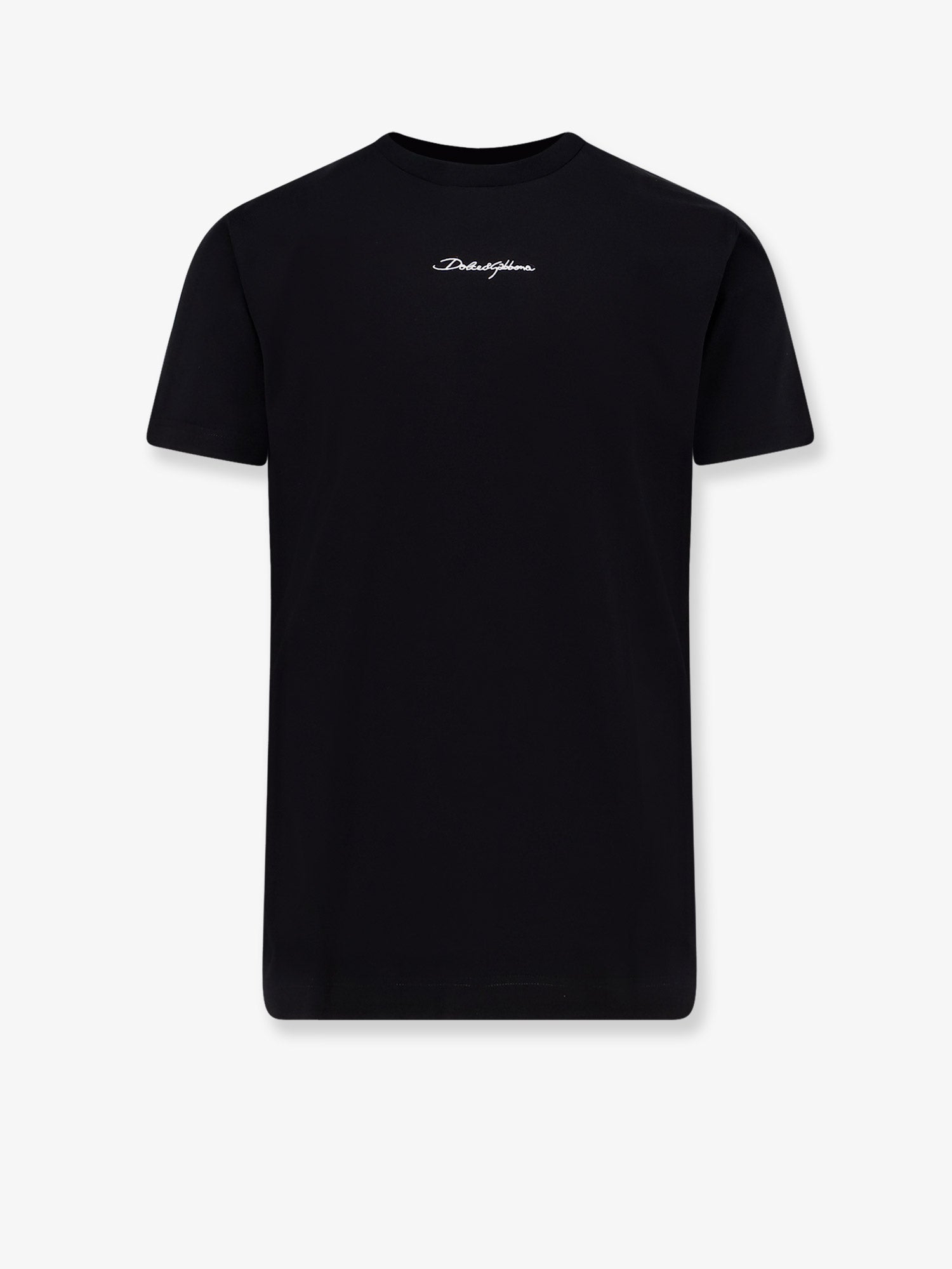 Embossed Logo Cotton T-Shirt — Black