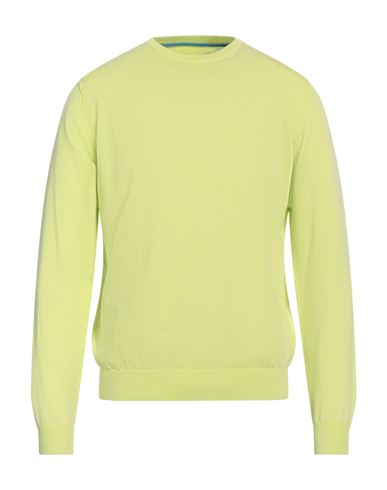 Man Sweater Lime green Size S Cotton