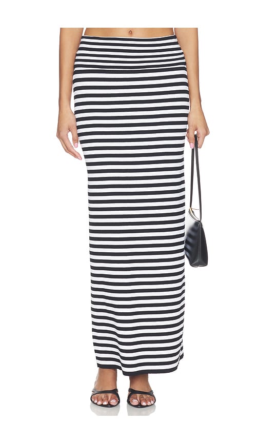 Nakedvice The Eve Stripe Skirt in Black,White. - S also in