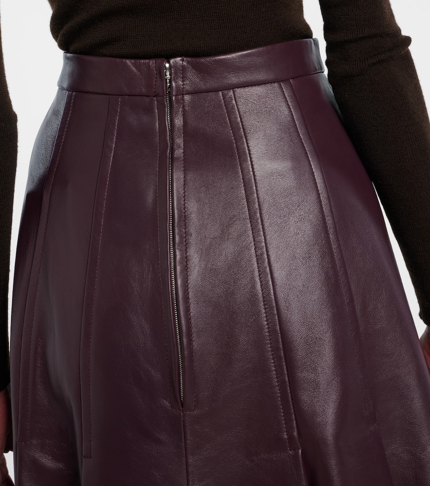 Kensie high-rise leather midi skirt