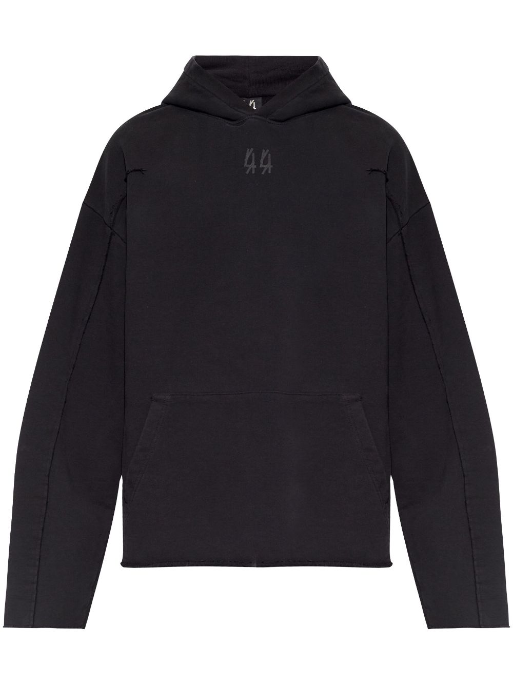 Logo-embroidered hoodie - Black