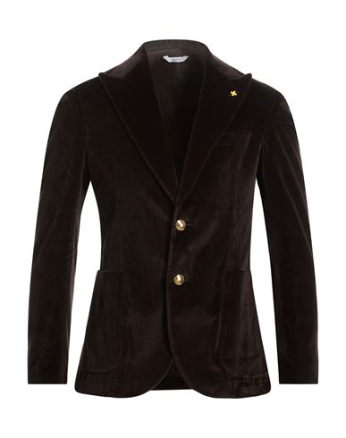 Man Blazer Dark brown Size 38 Cotton