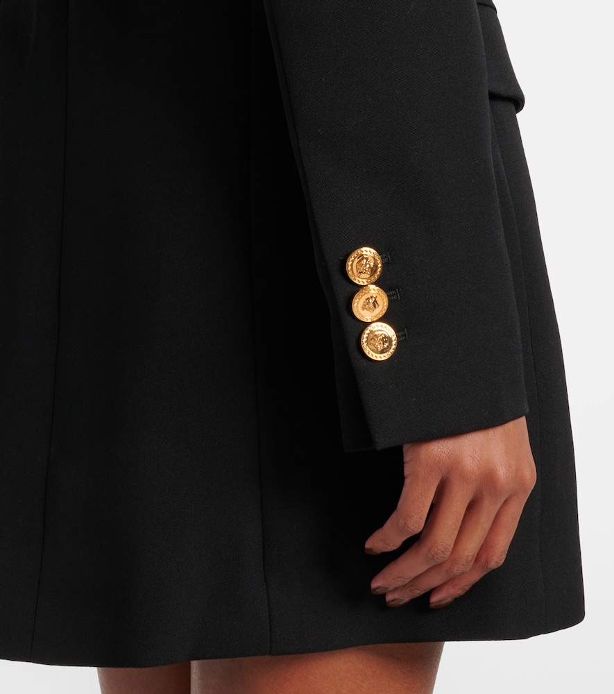 Double-breasted wool minidress