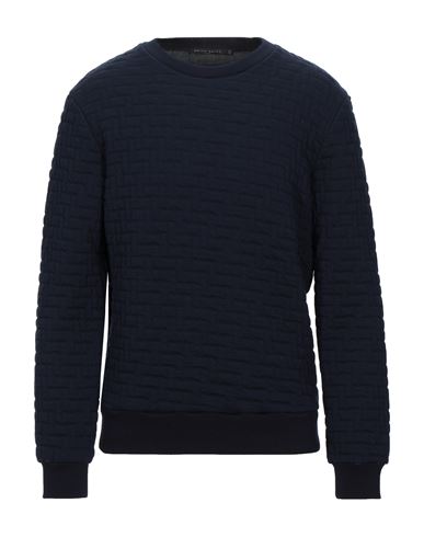Brian Dales Man Sweatshirt Midnight blue Size M Cotton, Wool, Polyester