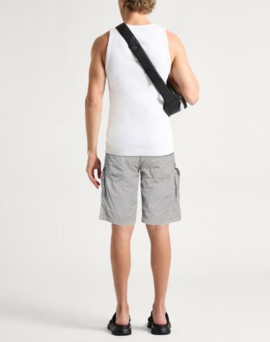 Man Shorts & Bermuda Shorts Grey Size 32 Cotton