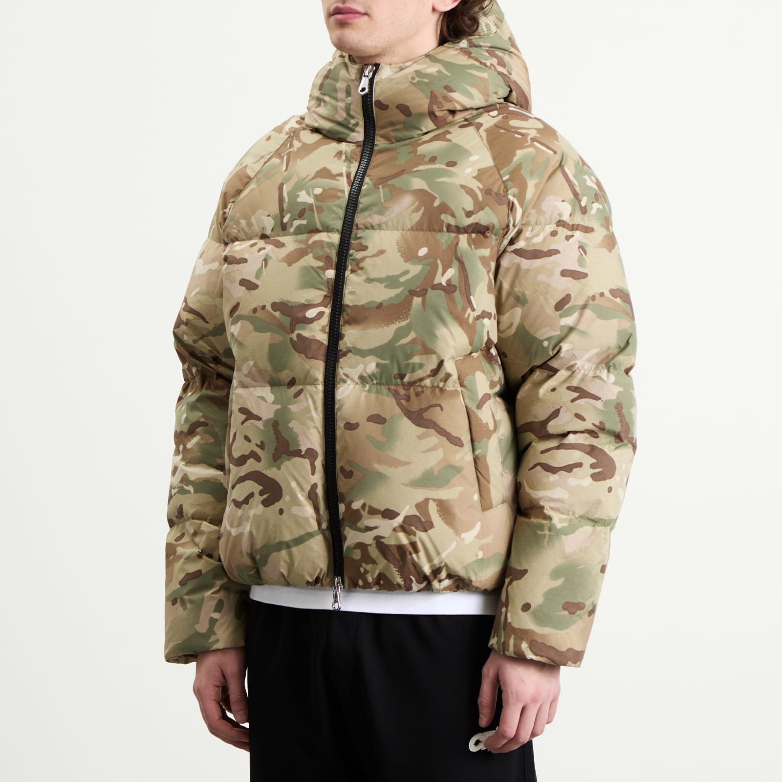 Men's Camo Hooded Down Jacket Multicam