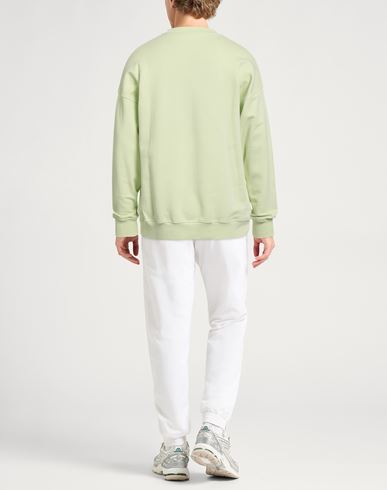 Man Sweatshirt Light green Size L Cotton, Elastane