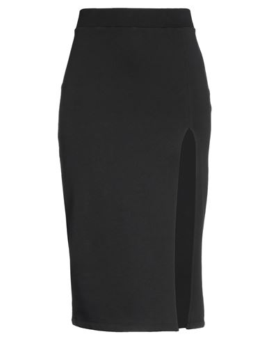 Woman Midi skirt Black Size M Cotton, Polyester, Viscose, Elastane