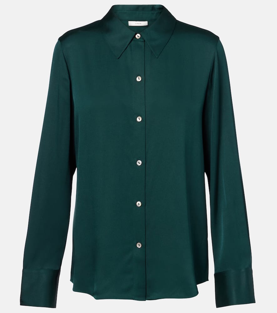 Silk-blend satin shirt