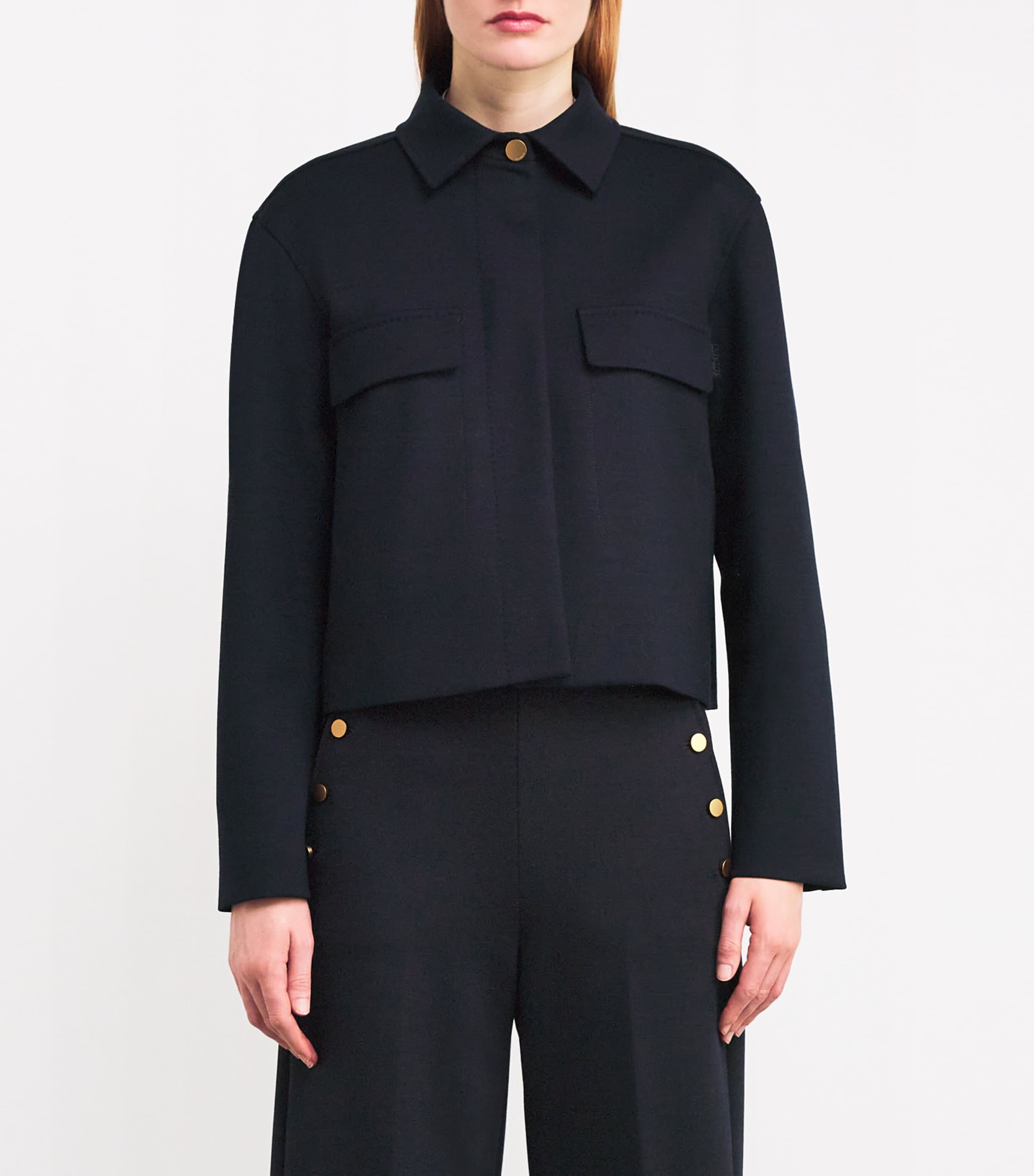 Wool-Blend Cropped Jacket