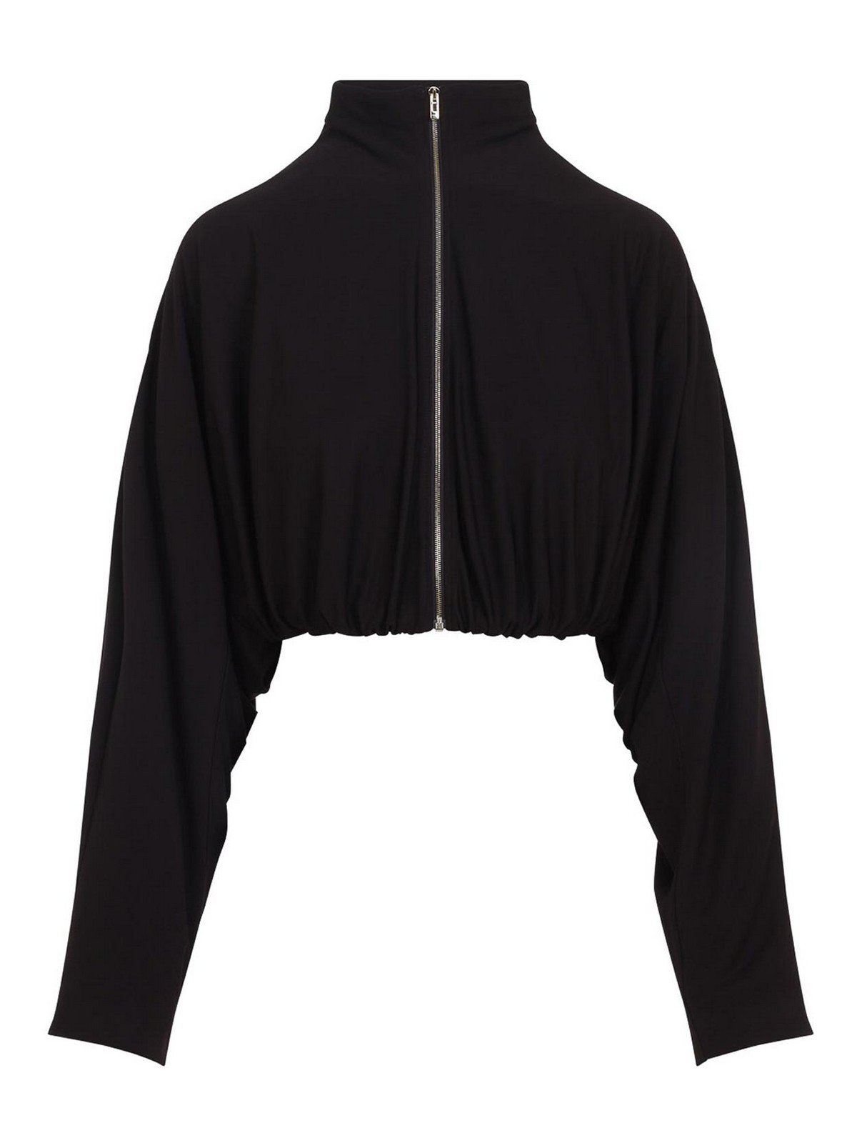 Alaïa - cropped high neck long sleeve jacket