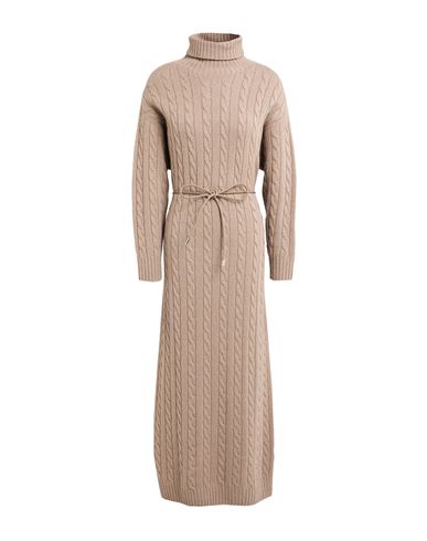 Peserico Woman Midi dress Light brown Size 6 Virgin Wool, Silk, Viscose, Cashmere, Polyester