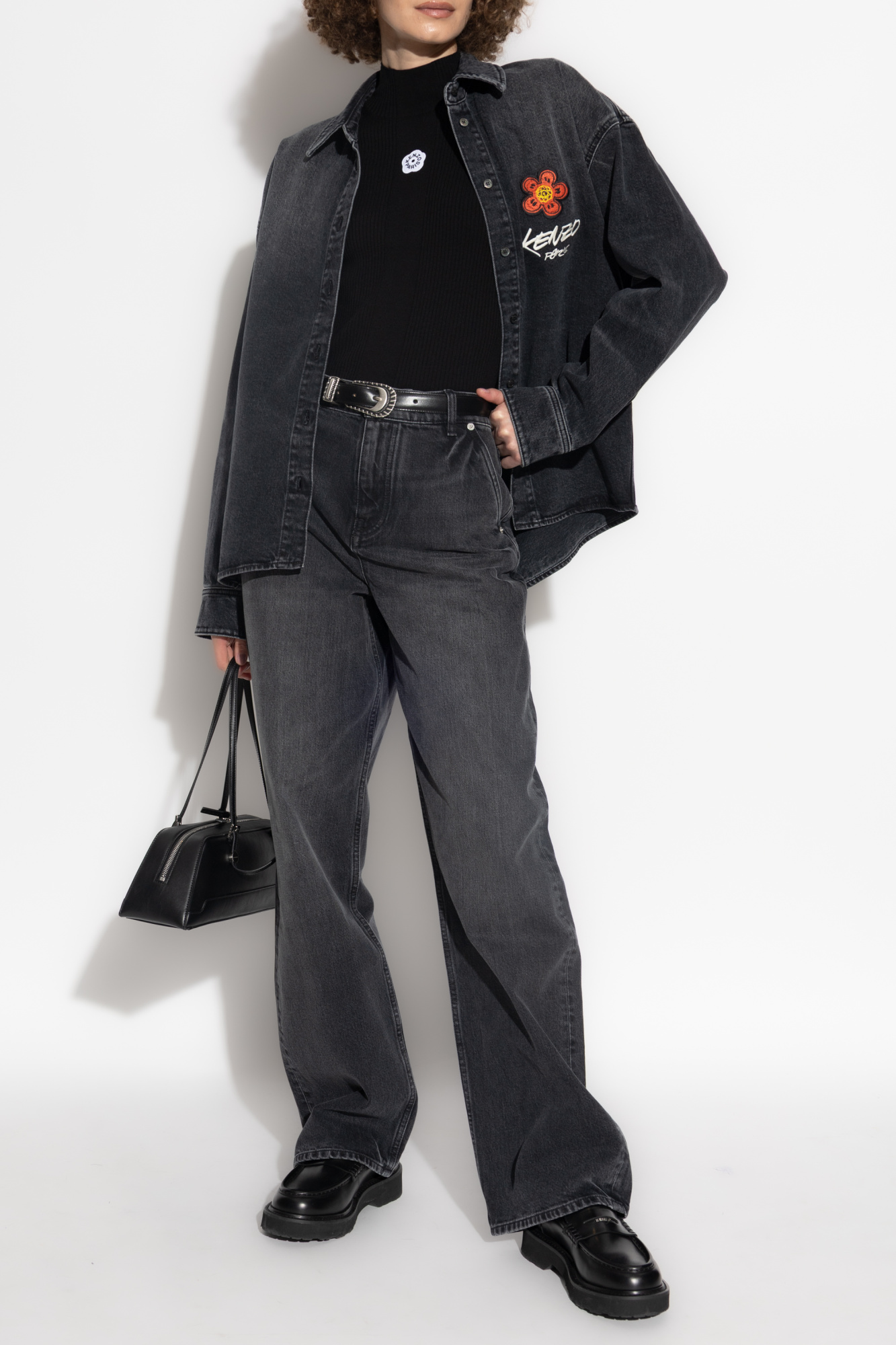 Top With A Stand-up Collar, Women's, Black