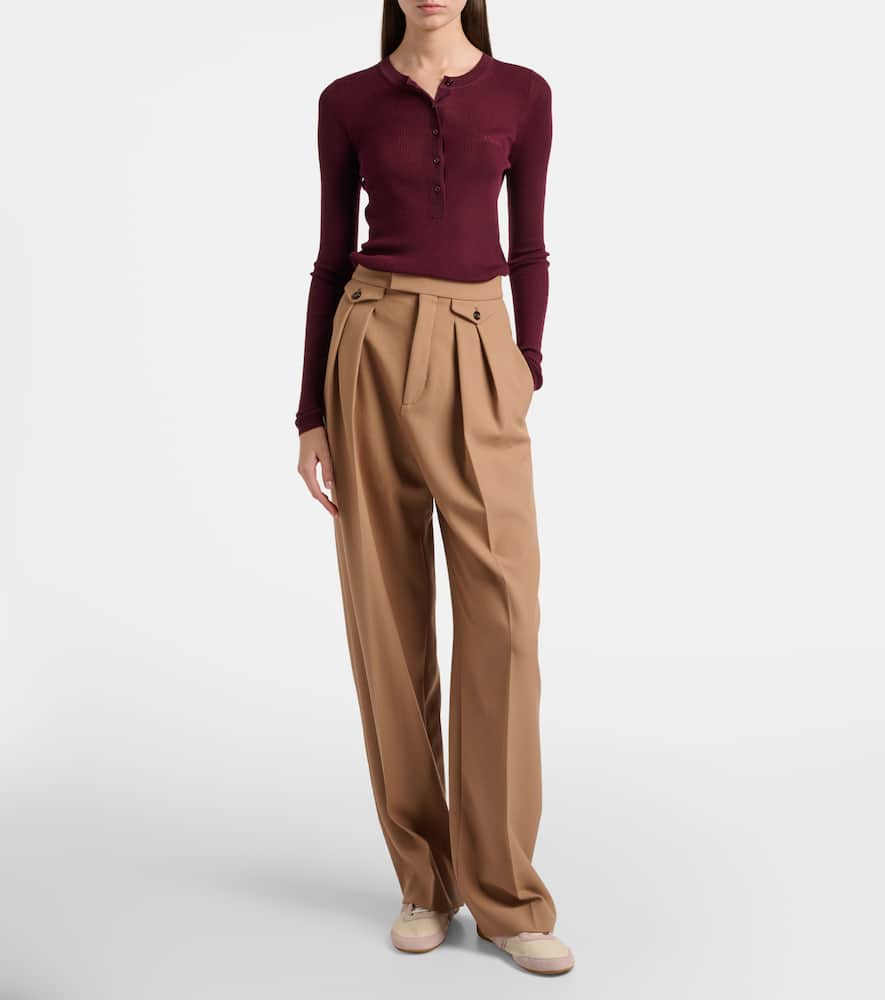 Chloé High-rise wool wide-leg pants