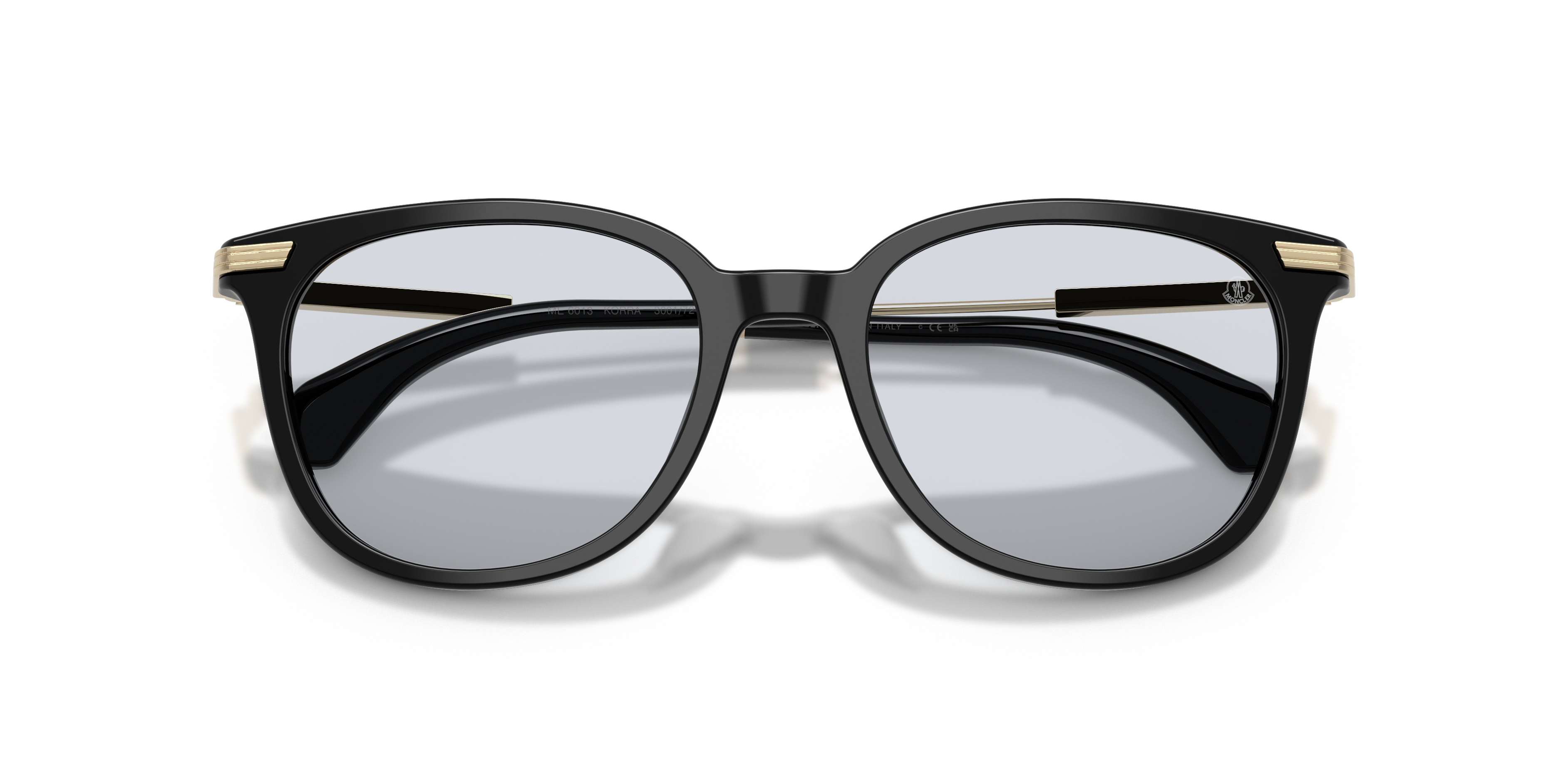 Moncler Unisex Moncler ME6013 KORRA 300172 Gafas de sol Acetato Negro Azul claro Redonda Norma