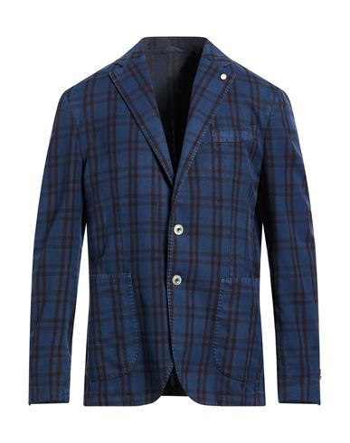 Man Blazer Navy Size 42 Cotton, Linen, Silk