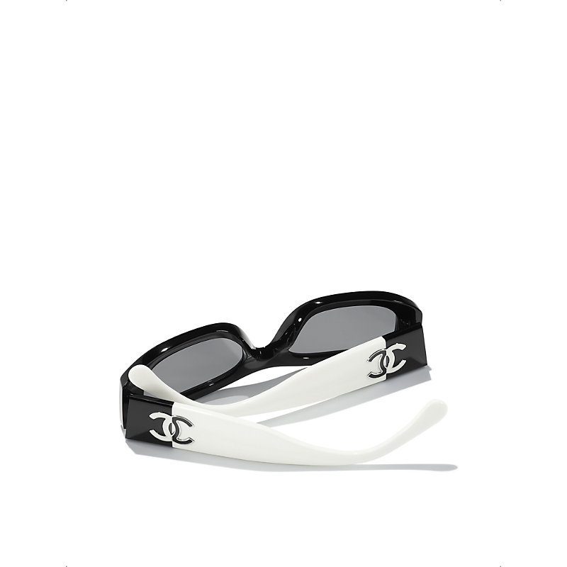 Womens Ch5525 Rectangle-Frame Acetate Sunglasses