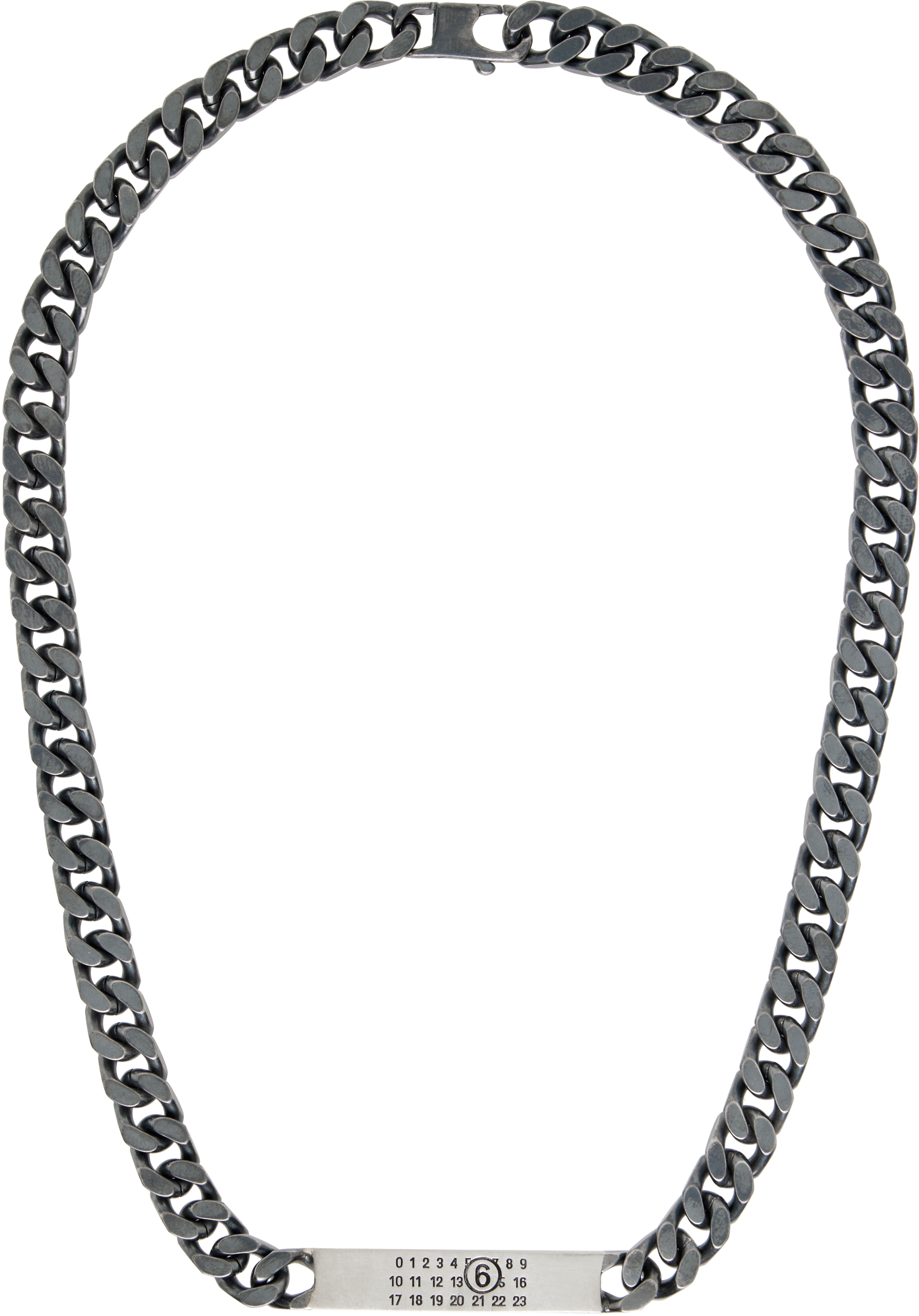 Minimal Logo Id Tag Curb Necklace