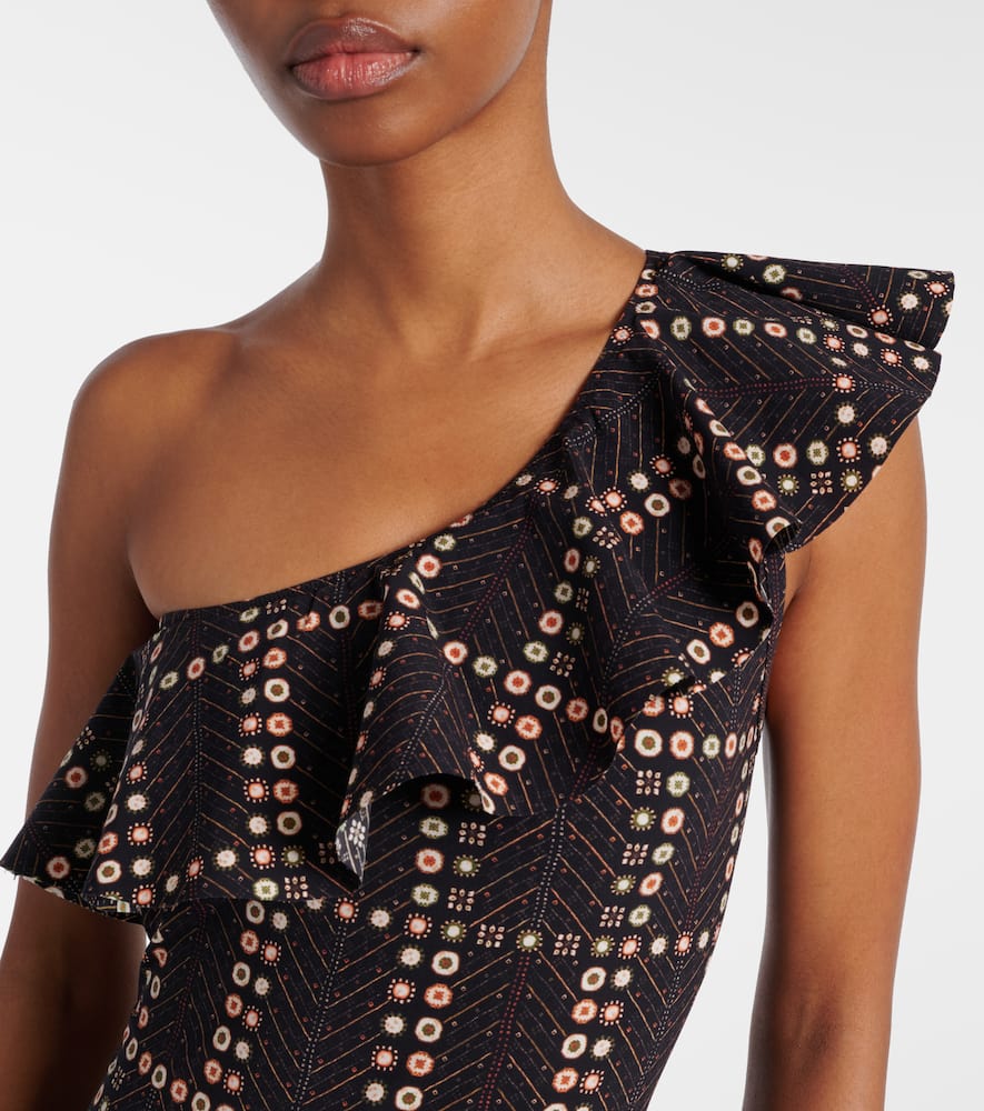 Siciliyage ruffled one-shoulder swimsuit
