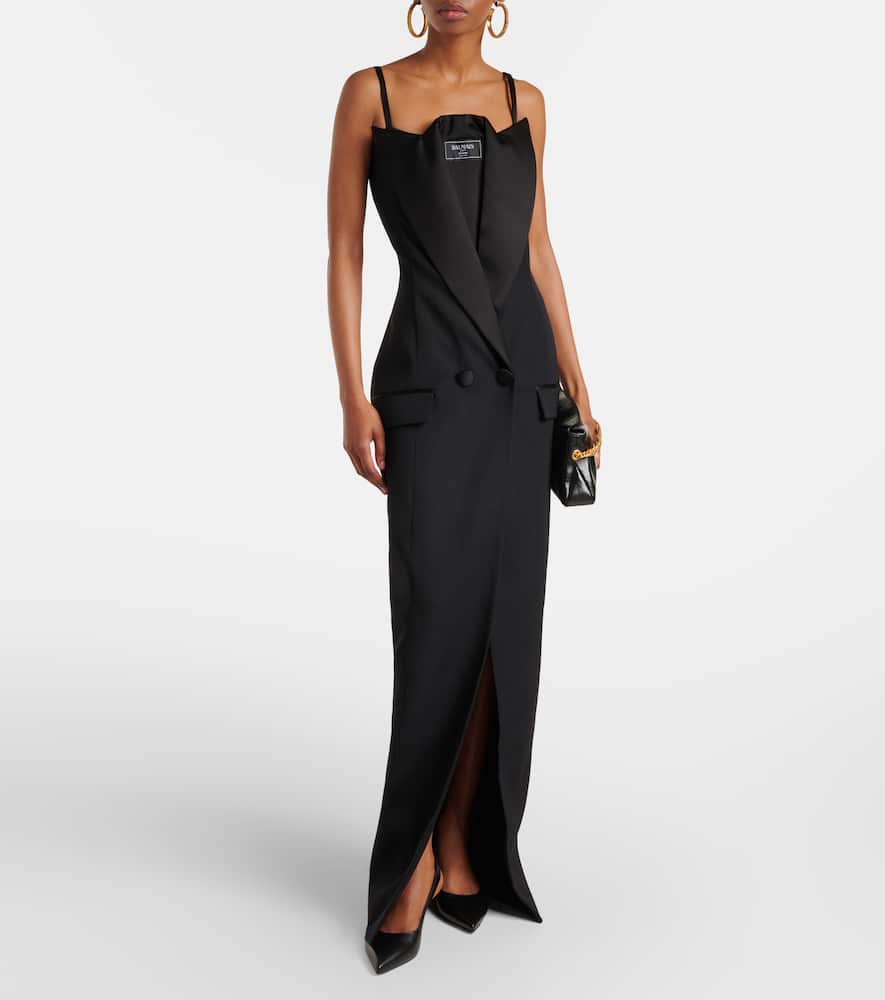 Wool grain de poudre gown