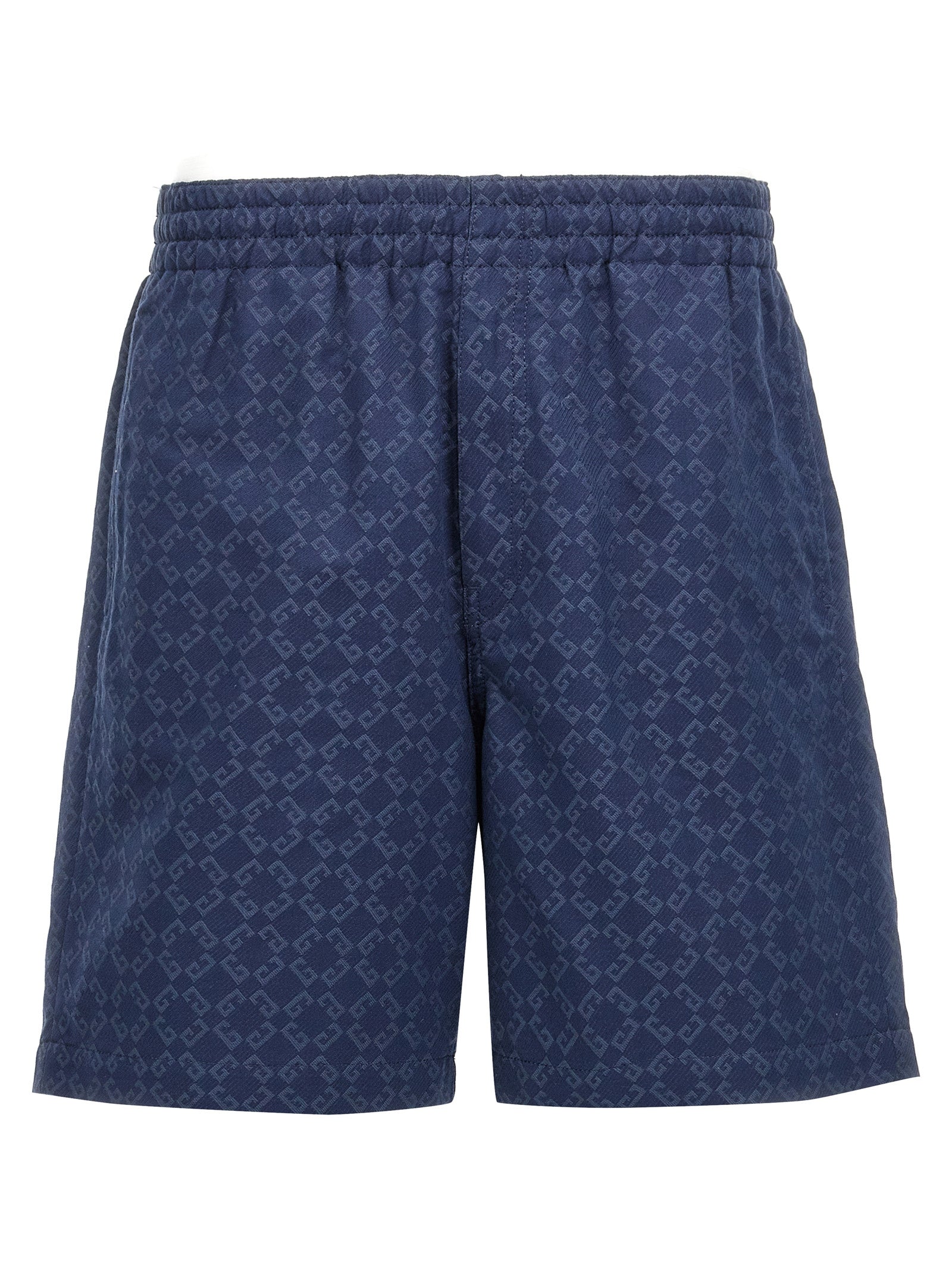 Monogram Jacquard Bermuda Shorts — Blue