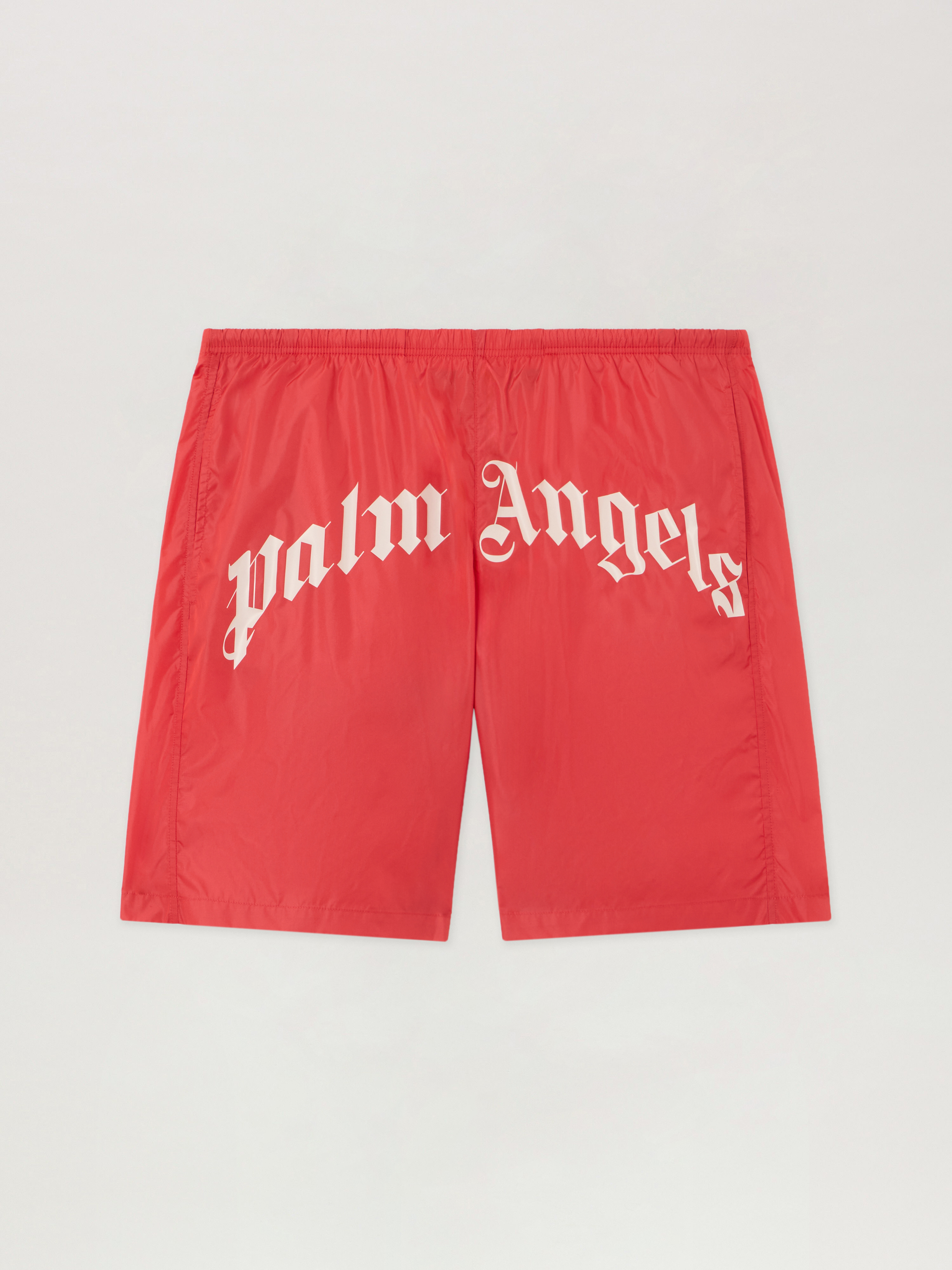 Curved Logo Swimshorts Man  Red Off White