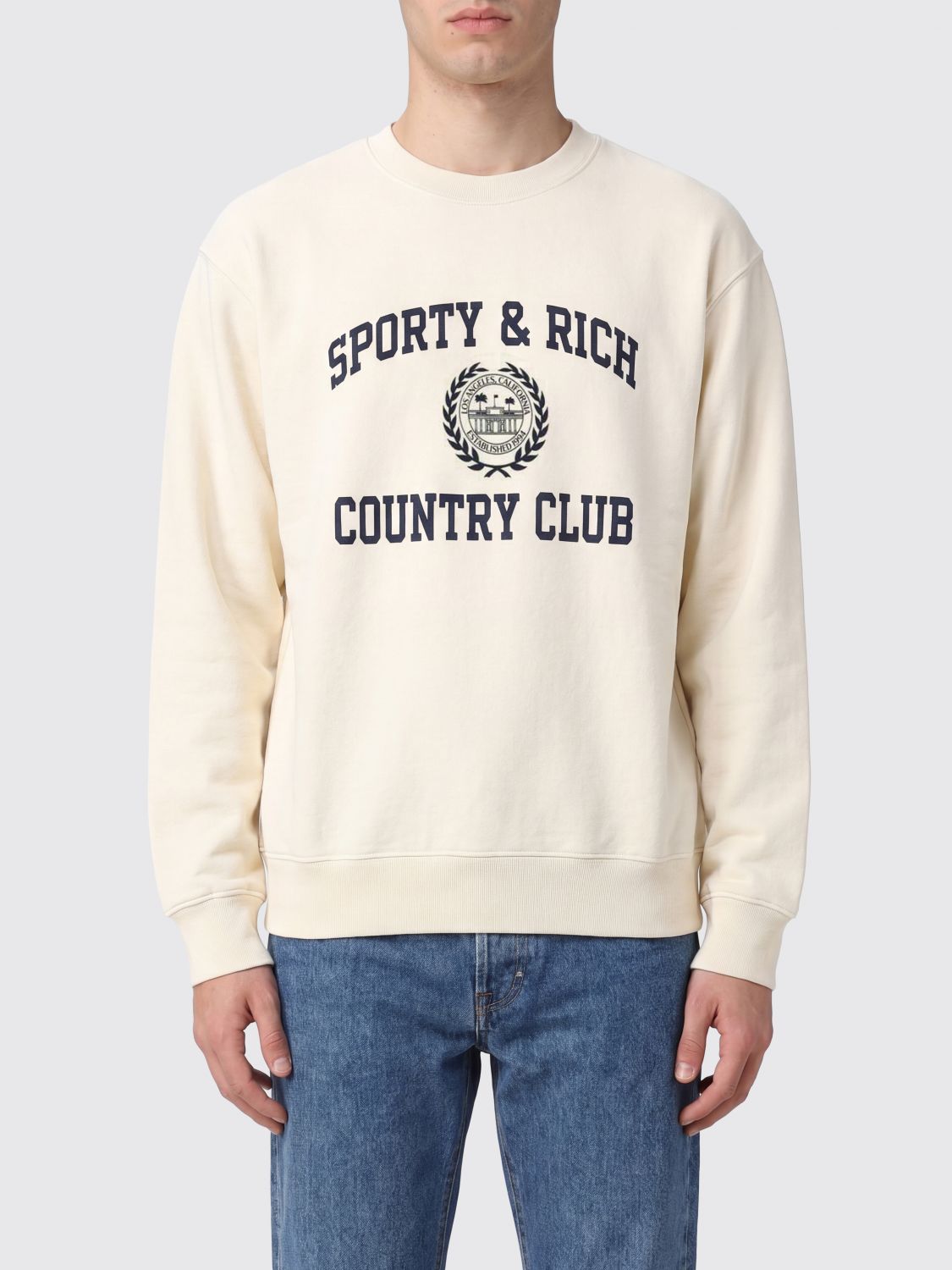 Sweatshirt Men color Ecru