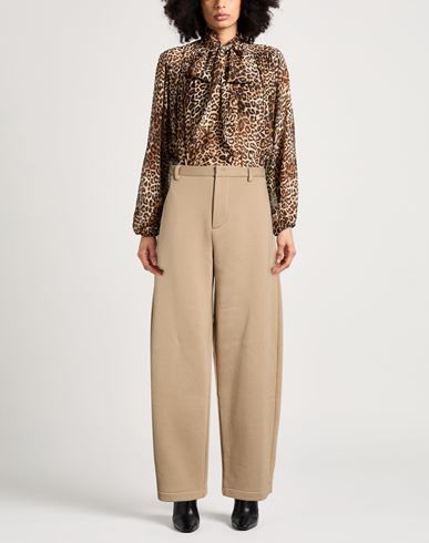 Icon Woman Pants Khaki Size M Cotton, Polyester