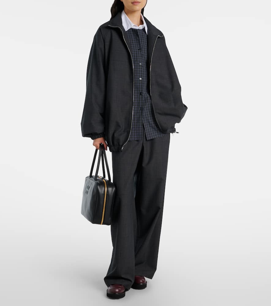 Baxter plaid wide-leg pants