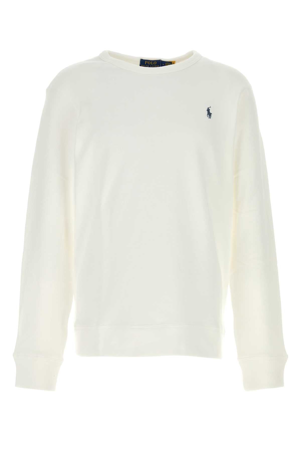 Logo-Embroidered Cotton Sweatshirt — White