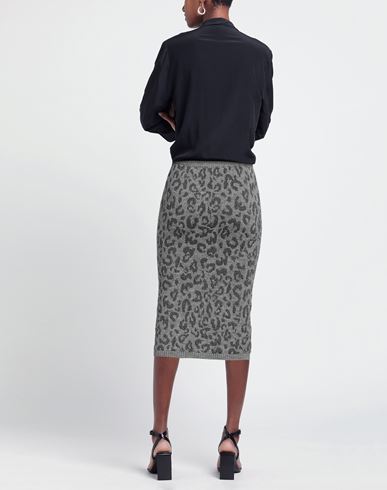 Woman Midi skirt Grey Size 6 Acrylic, Textile fibers, Viscose, Wool, Metal