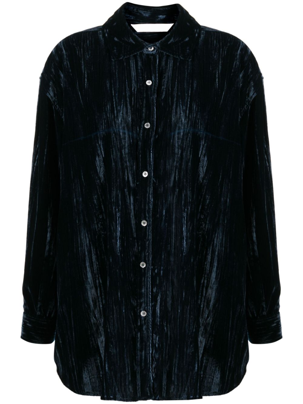 Velvet crinkled shirt - Blue