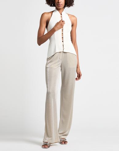 Woman Pants Beige Size 6 Polyamide, Metallic fiber