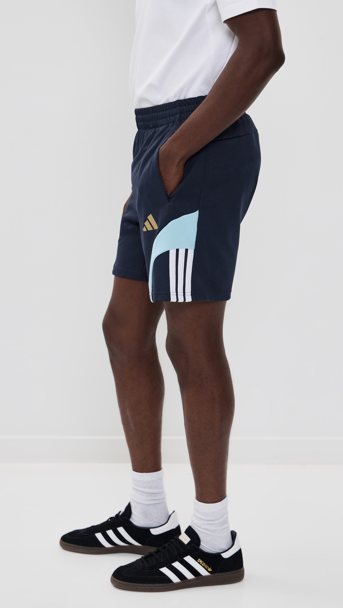 House of Tiro Nations Track Shorts 6.75 Night Navy/Ice Blue/White Blue