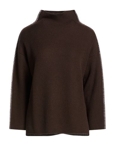 Woman Turtleneck Chocolate brown Size XS Virgin Wool