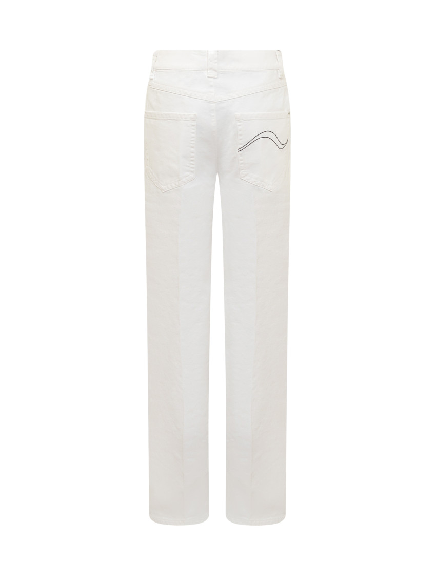 White Straight High Rise Jeans