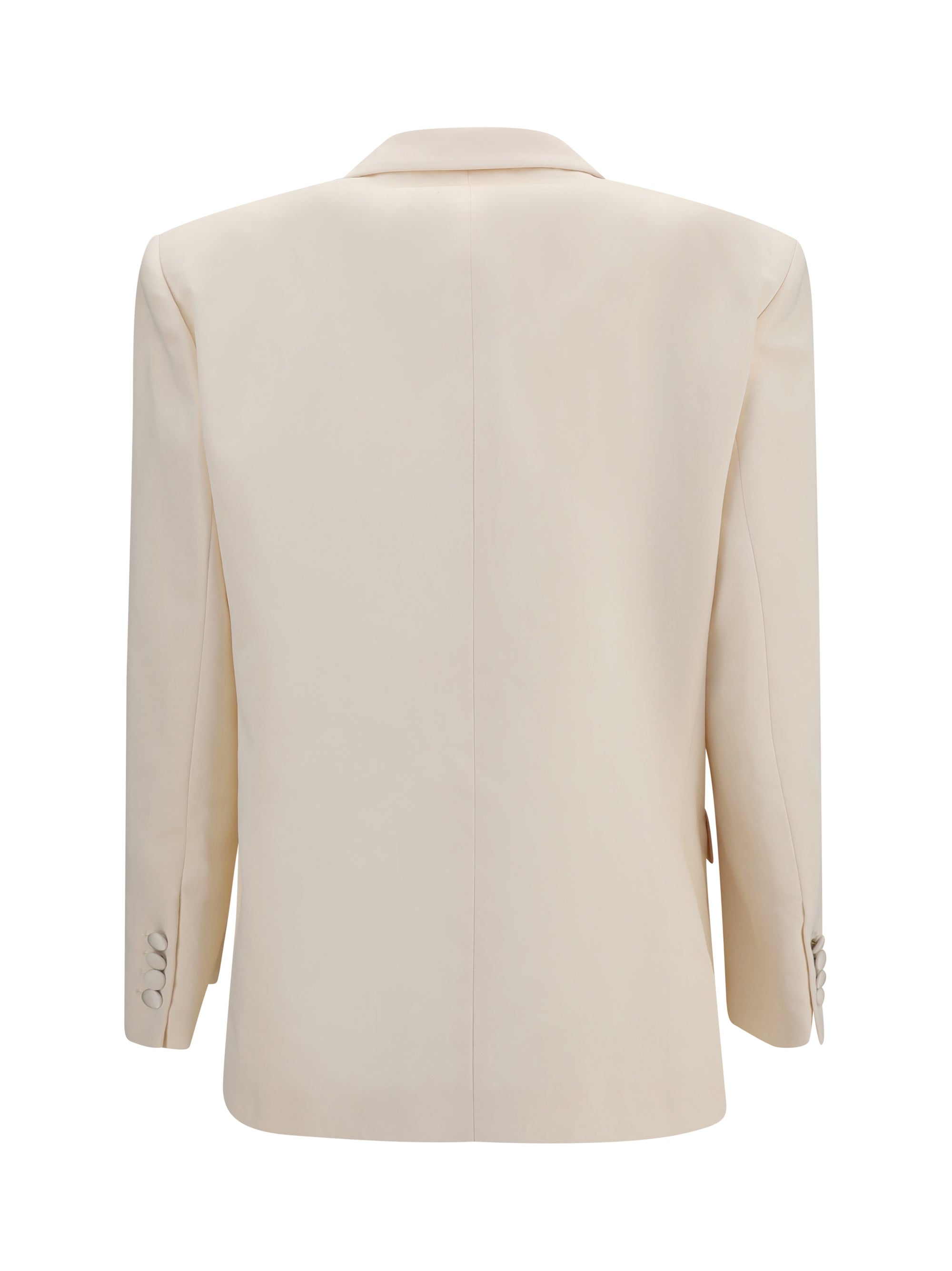 Cotton-Silk Blazer — Cream