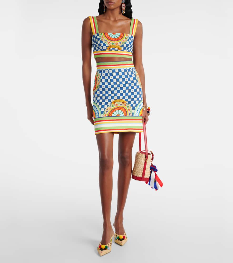 Cotton patterned miniskirt