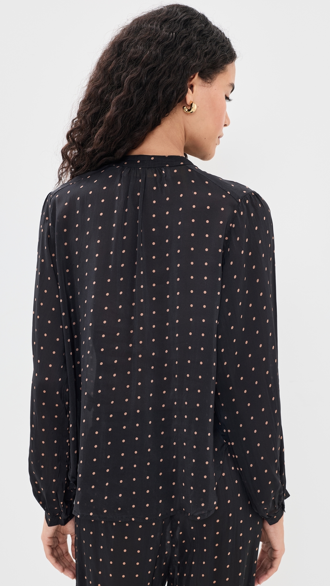 Tolan Shirt Petite Polka Dot Black & Tan