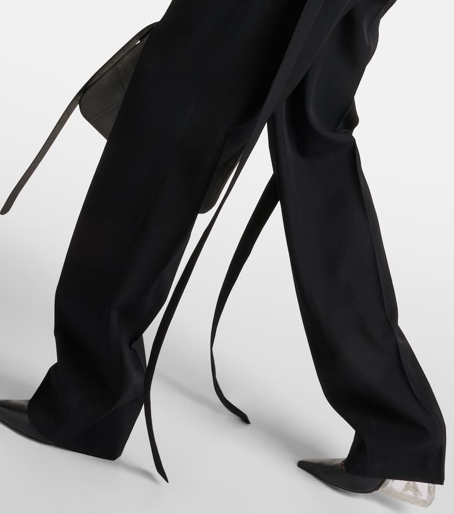 Wool straight pants