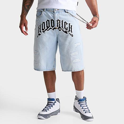 Men's Ritual Distressed Denim Jean Shorts in Light Washed Denim