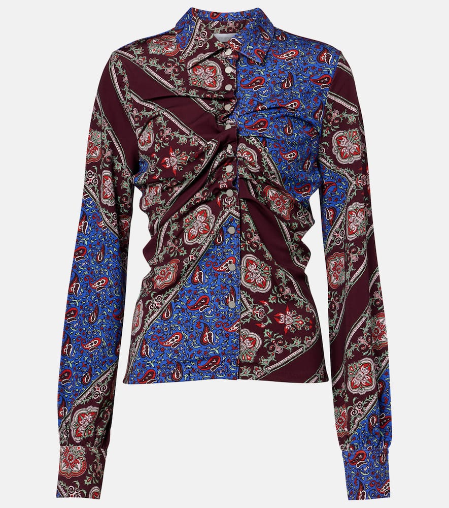 Gathered paisley printed shirt