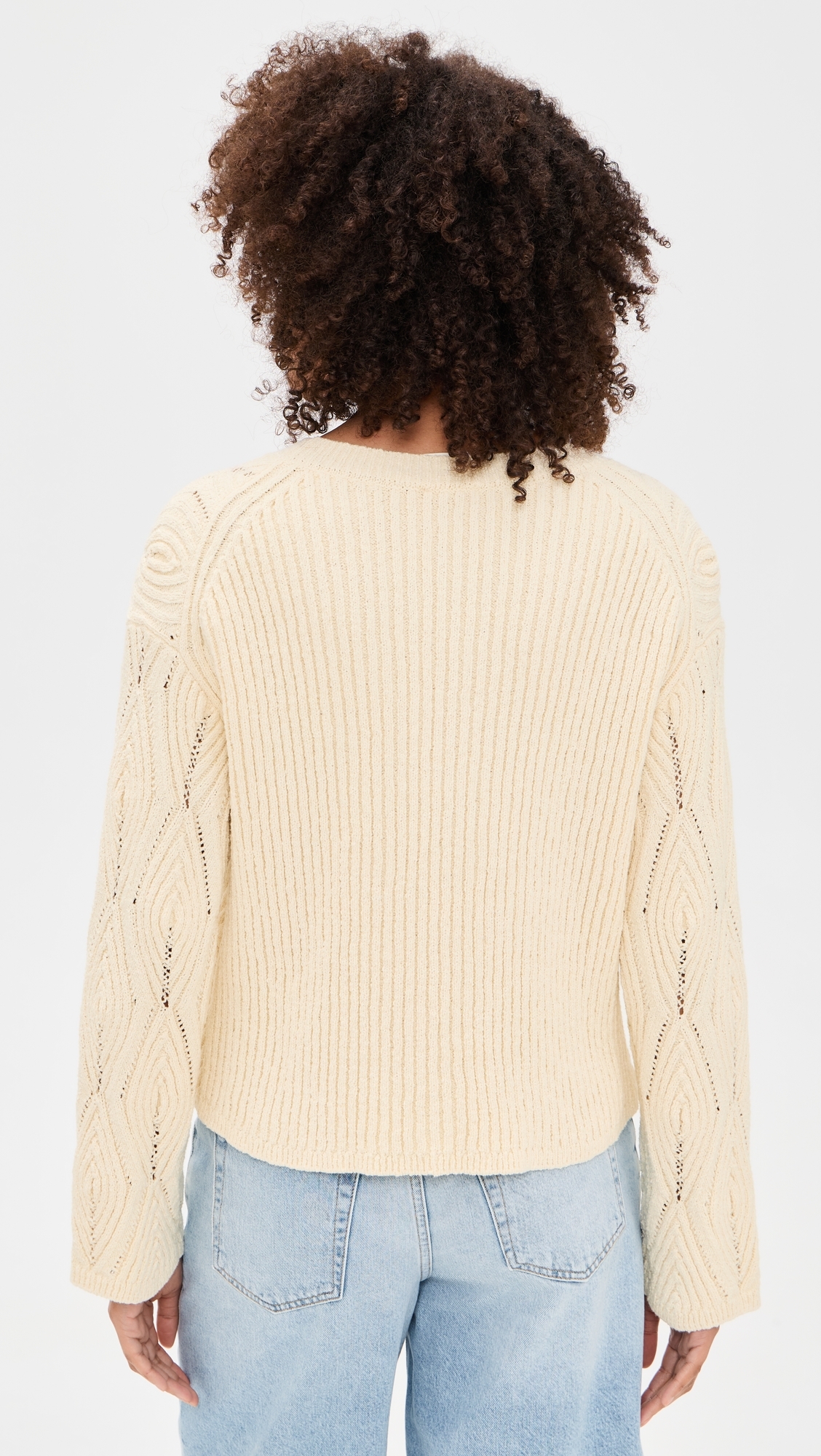 Crew Neck Long Sleeve Sweater Witherit Beige