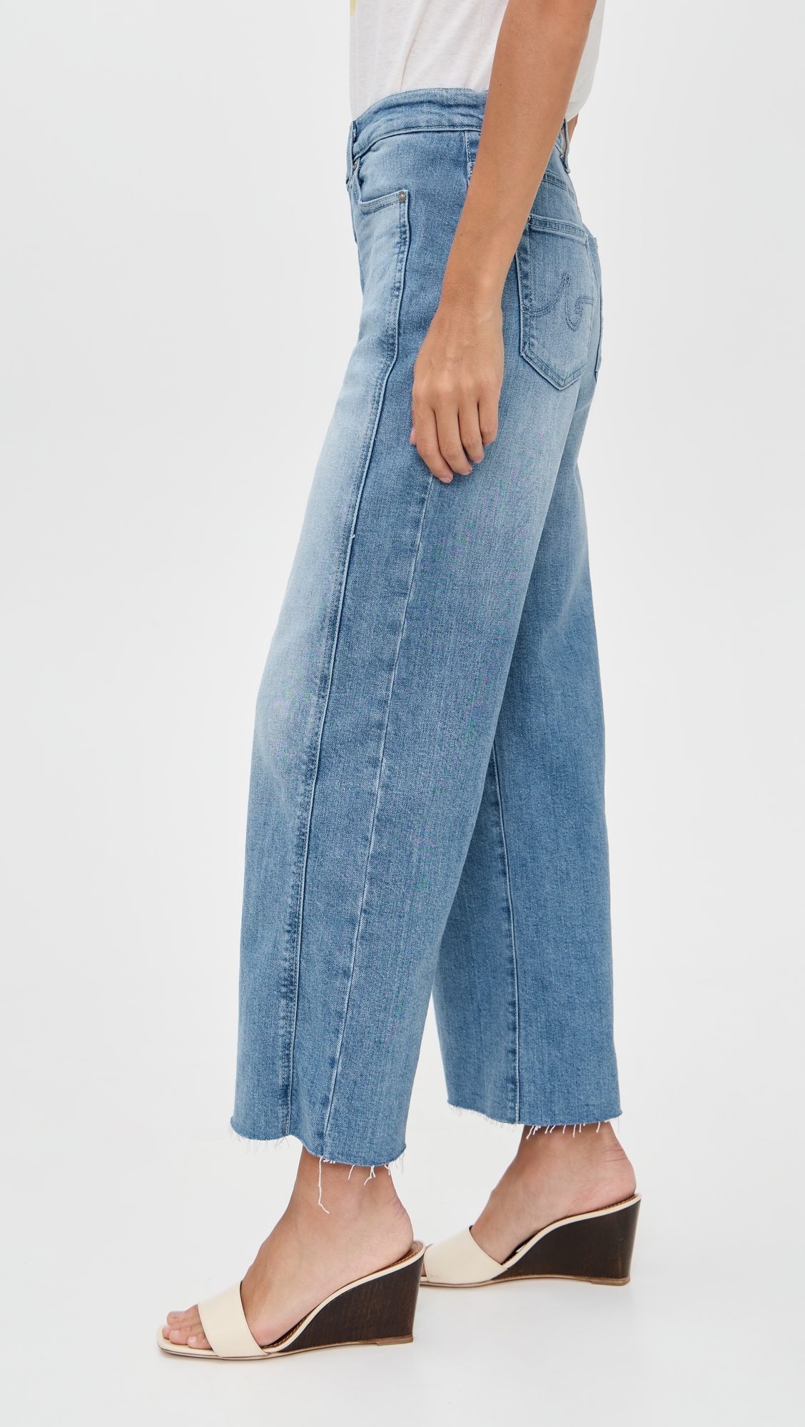 Saige Wide Leg Crop Jeans Rosarito