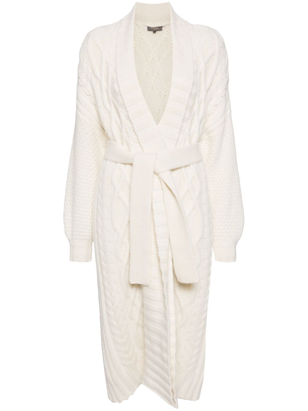 Cable-knit organic cashmere cardigan - Neutrals